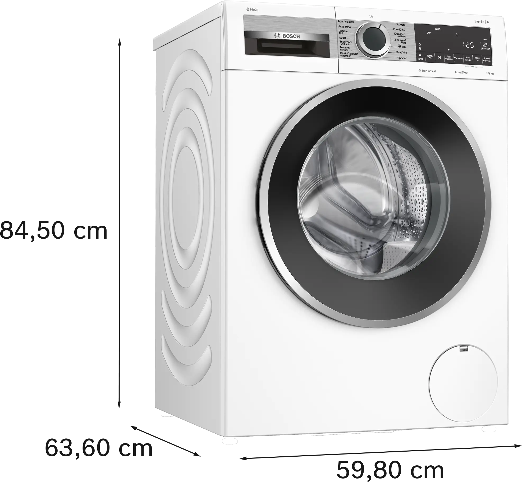 Serie 6 Wasmachine, voorlader 9 kg max. 1400 rpm