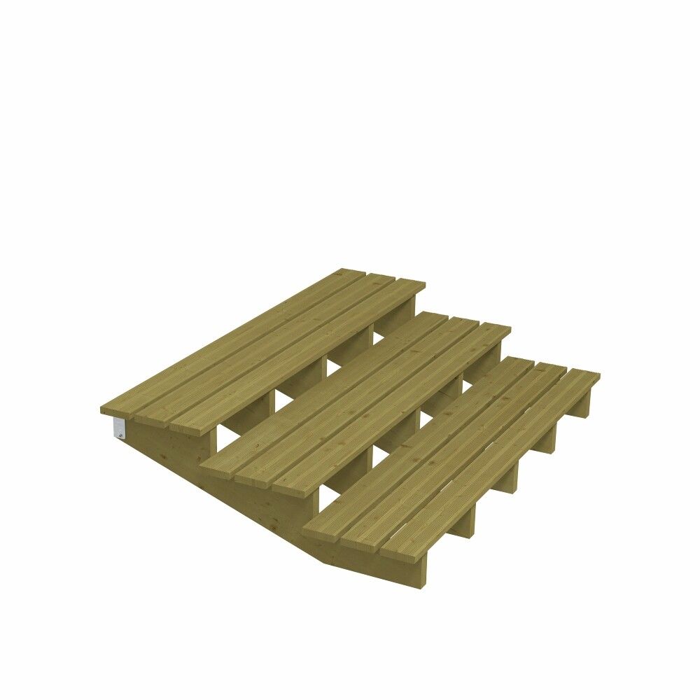 TERRASSETRAPP PLUS 3-STEG 19° TRYKKIMPREGNERT 118X42X180CM
