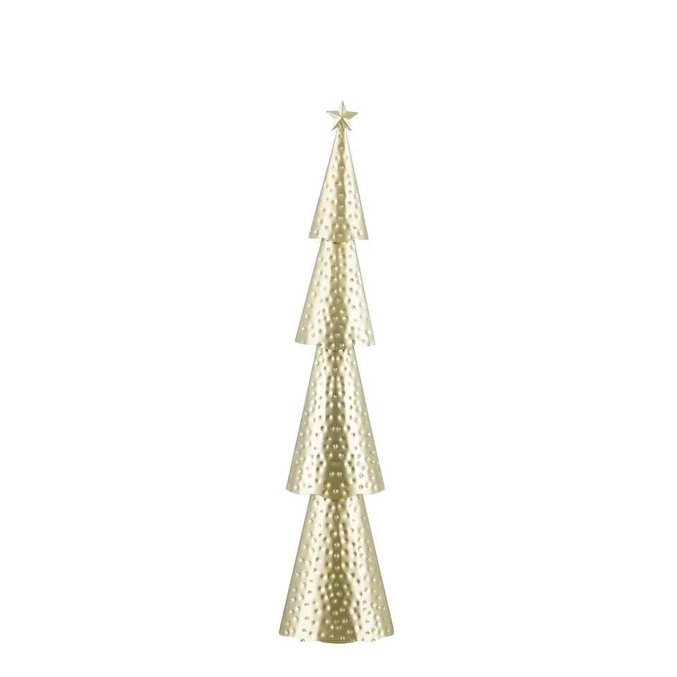 Mica Decorations Decoratie Kerstboom - L15 x B8 x H68 cm - IJzer - Goud