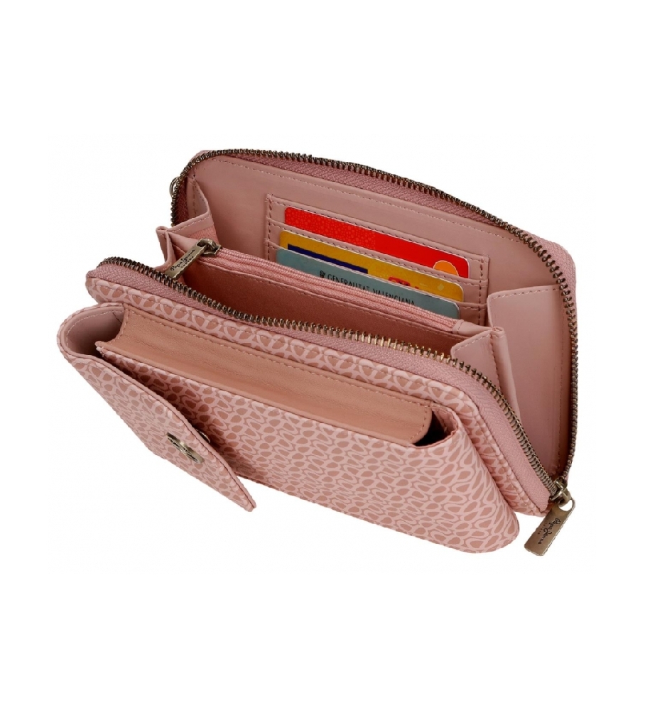 Bolsa transversal rosa Megan da Pepe Jeans para celular.