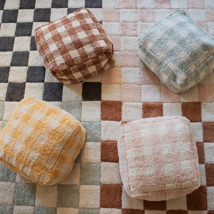 Lorena Canals - Vichy Pouf, 40 x 40 cm, honey