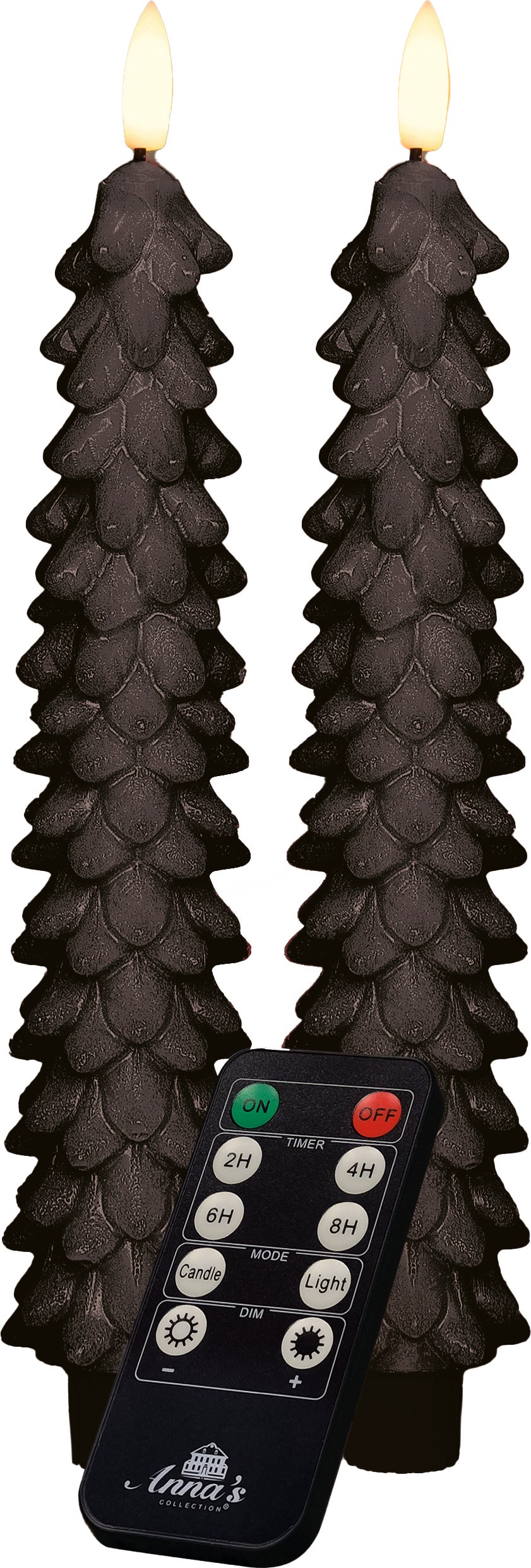 Anna's Collection LED dinerkaars Rambu kerstboom zwart D 2,2 H 23 cm
