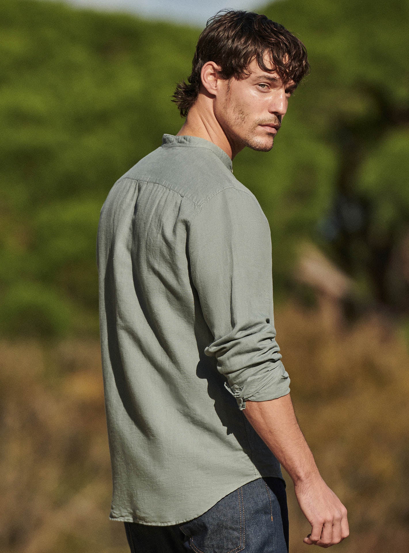 Chemise en lin Willis Menthe