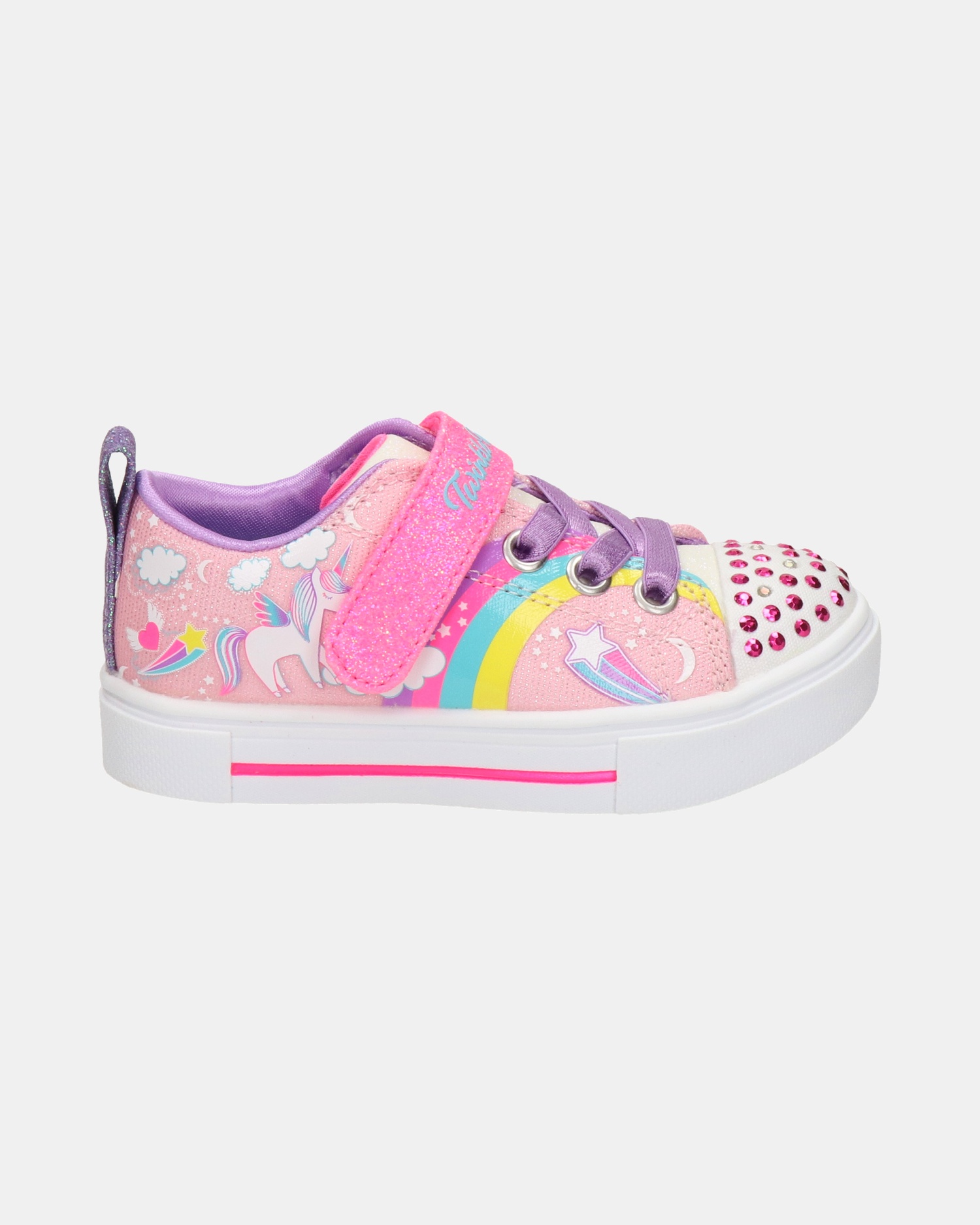 Skechers Twinkle Sparks Klittenbandschoenen  - roze