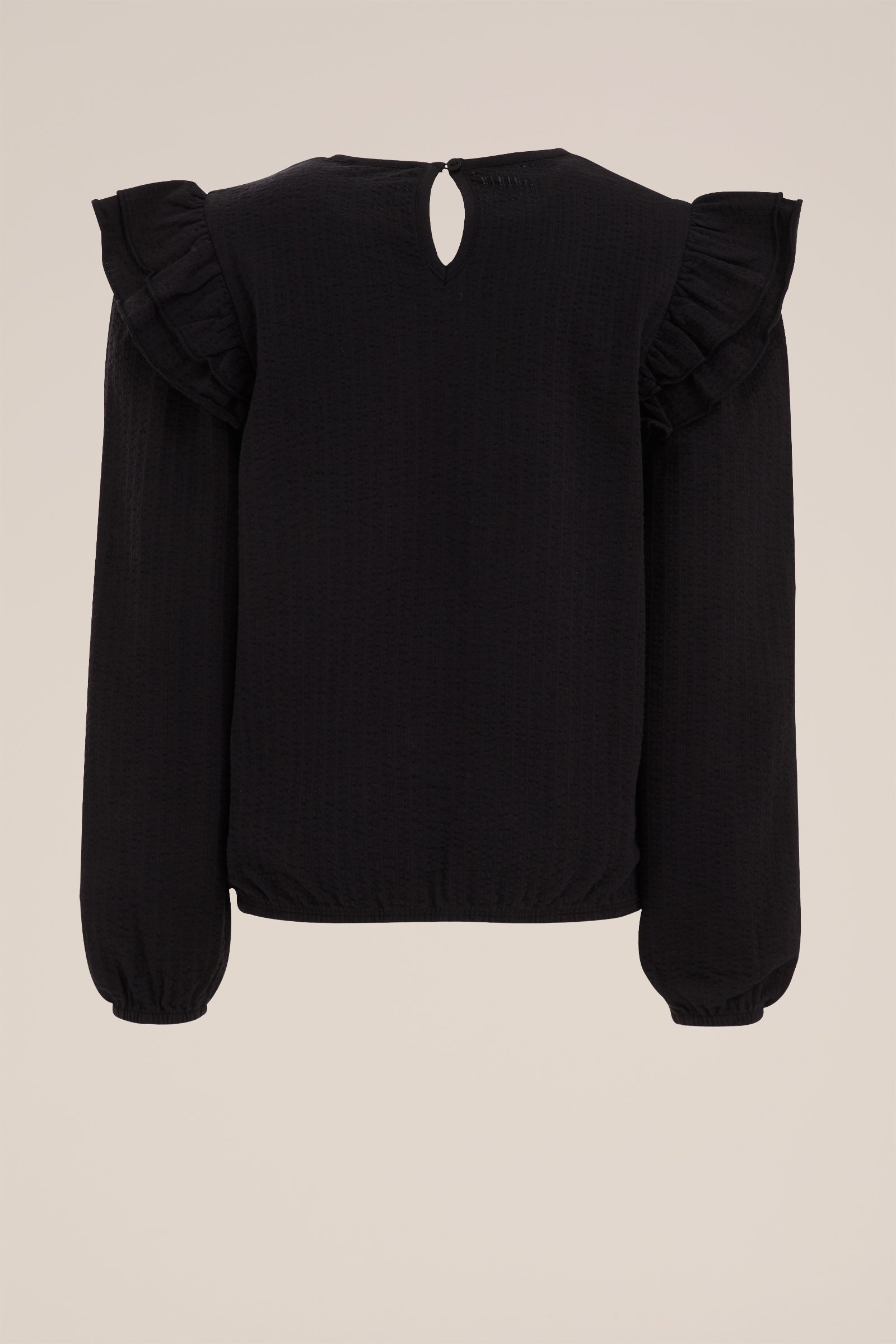 Meisjes T-shirt met structuur WE Fashion Zwart