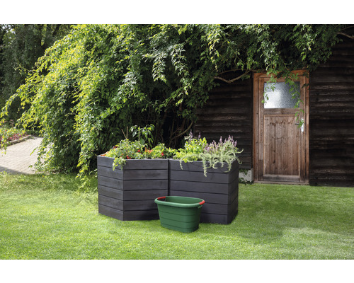 Ovale tuinbak GARANTIA 46 L kunststof 60 x 40 x 34 cm groen
