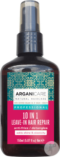 Arganicare Spray Réparateur 10-En-1 Sans Rinçage À La Kératine 150ml