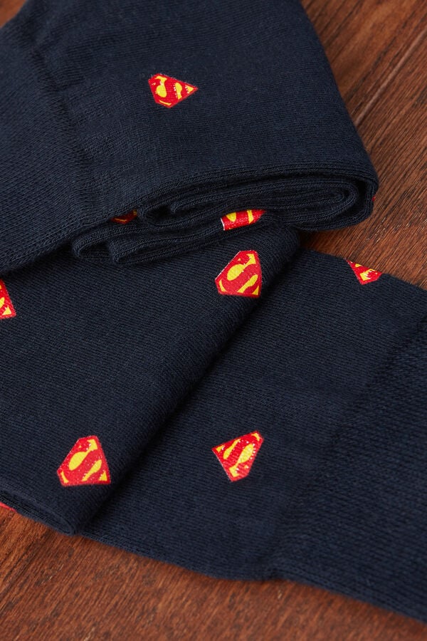 Meias compridas de algodão macio do Superman da DC Comics