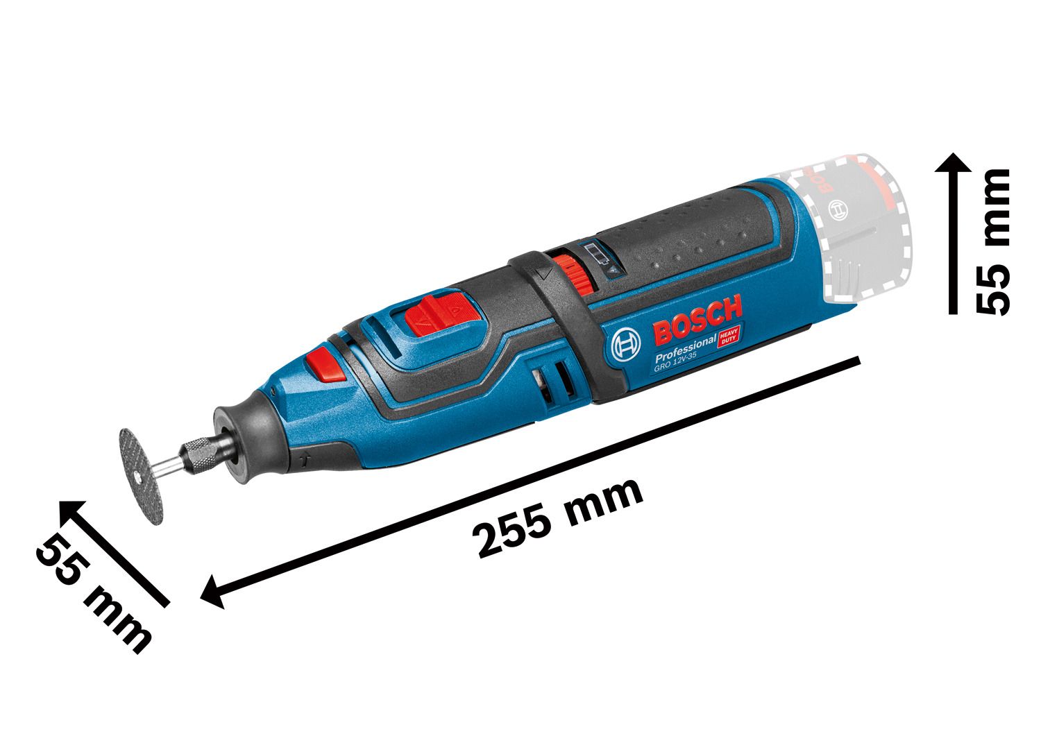 Bosch Professional GRO 12V-35 Accu rotatietool 12V Basic Body - 06019C5000