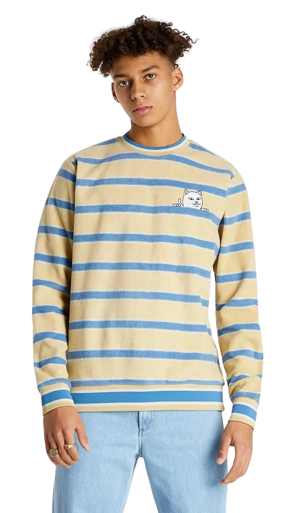 RIPNDIP Peek A Nerm Emb. Brushed Fleece Crew Neck