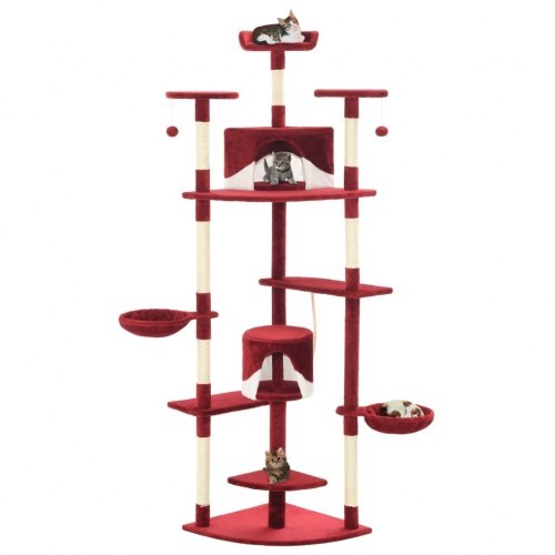 Arranhador para Gatos Vermelho e Branco
