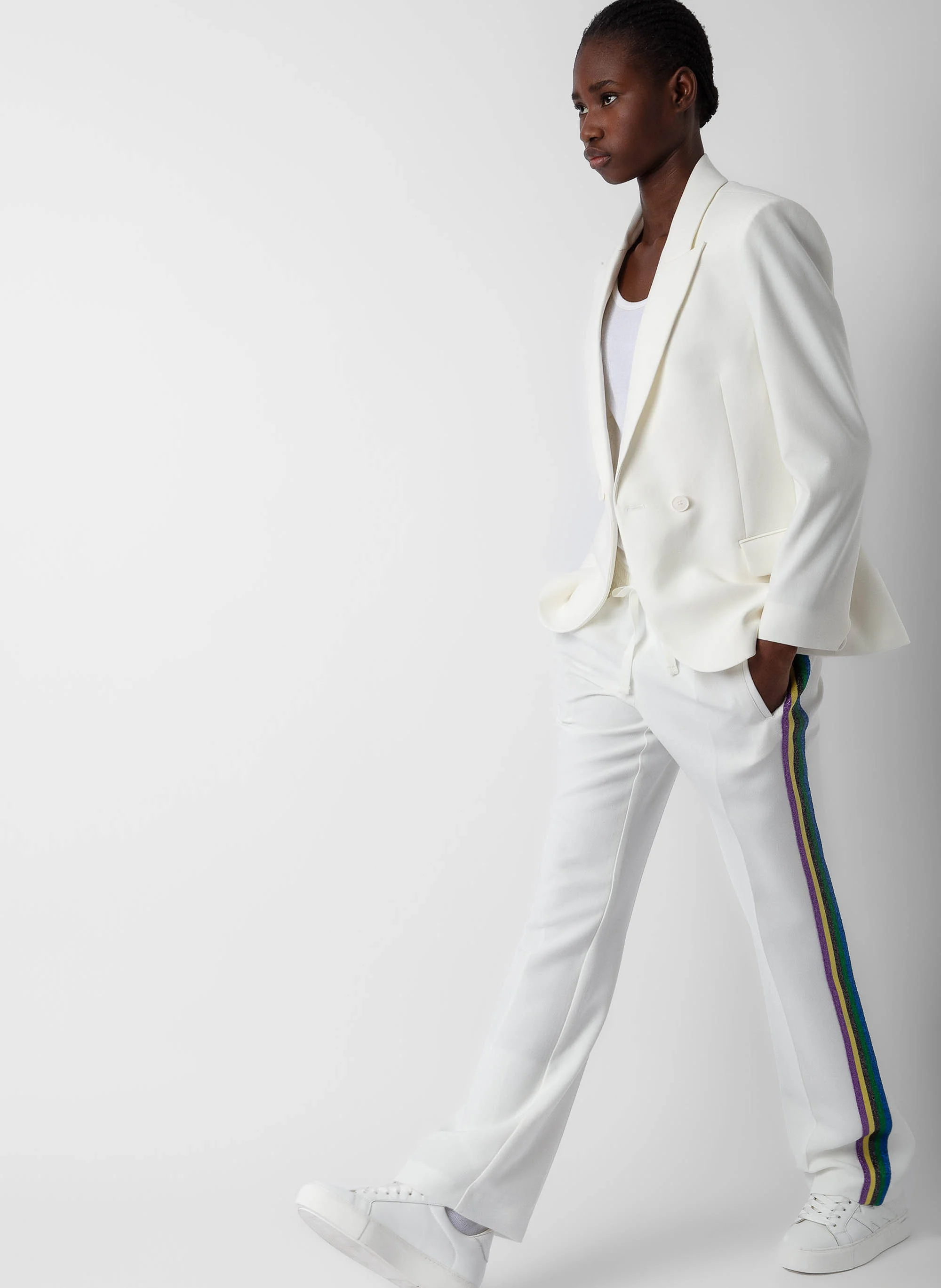 POMY - Pantalon droit| Blanc