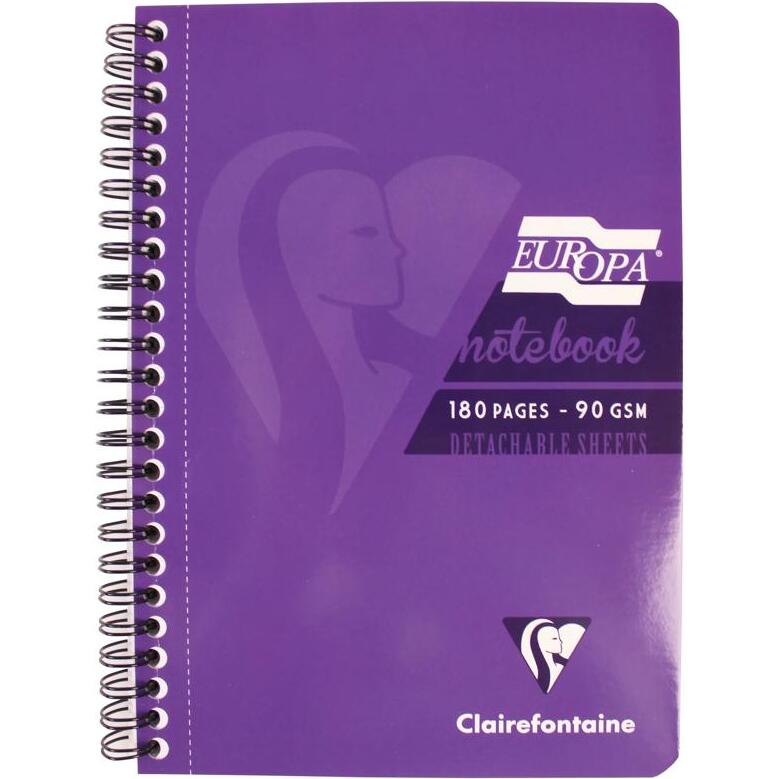 Carnet reliure intégrale EUROPA GLOSSY A5 180 pages détachables micro-perforées ligné + marge