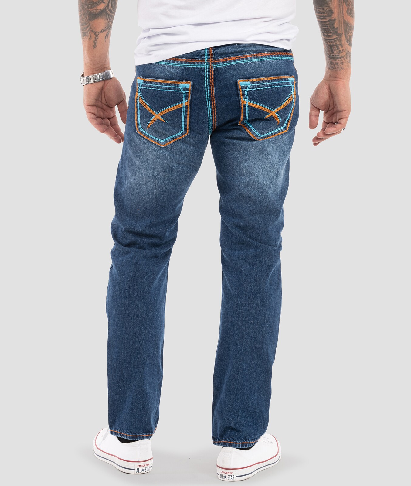 Rock Creek Jeans Comfort Fit dicke Nähte Loose Fit