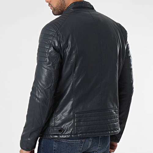 Veste Biker Bleu Marine