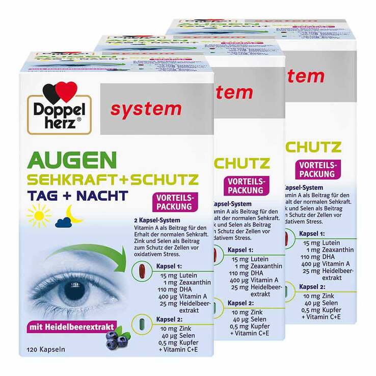 Doppelherz system Augen Sehkraft + Schutz Kapseln, 3x120 St