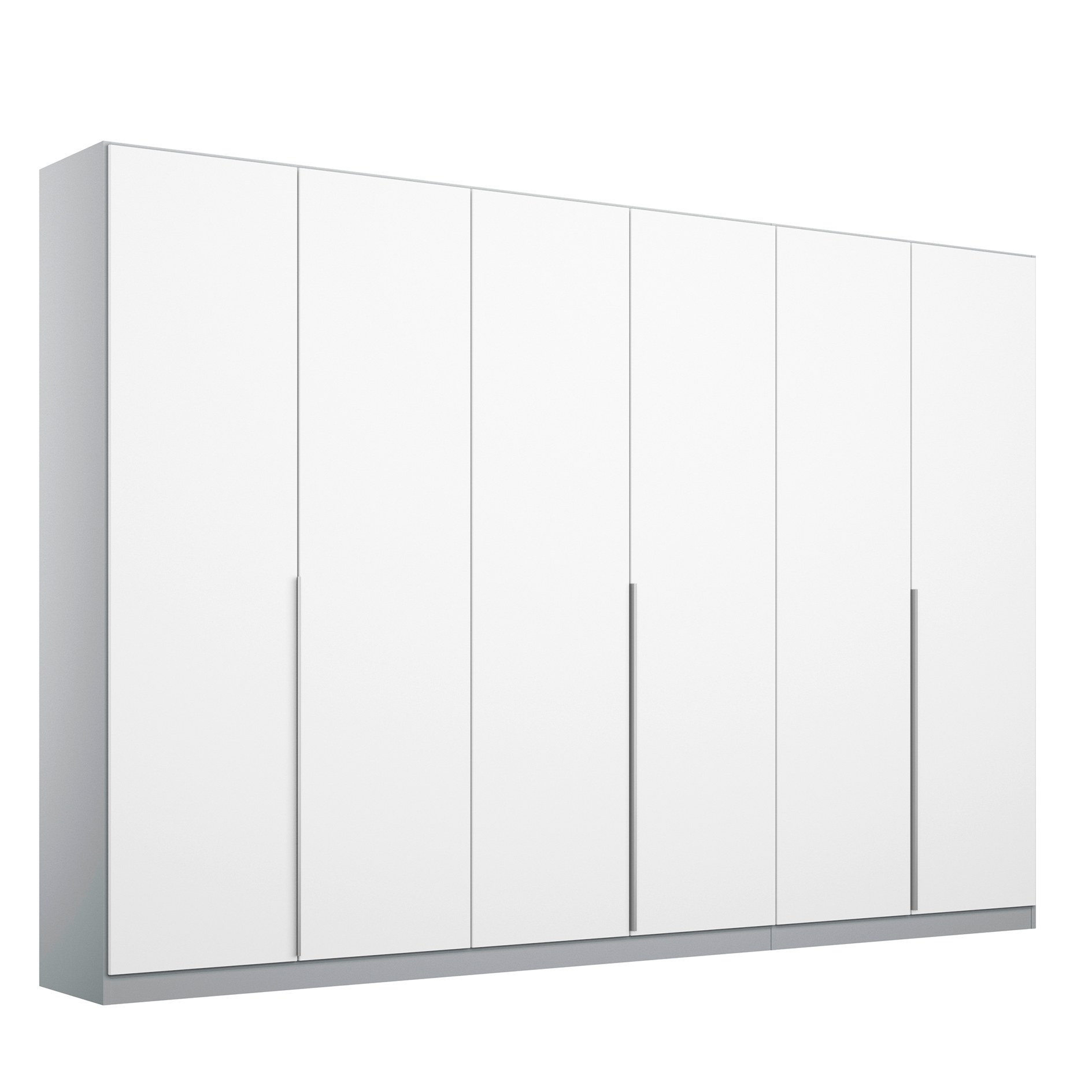 Drehtürenschrank - alpinweiß-seidengrau - 6-türig - 271x210 cm