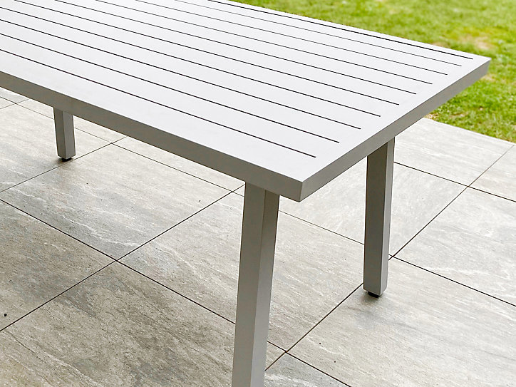 Ensemble repas de jardin Antalya DCB Garden aluminium gris 9 personnes