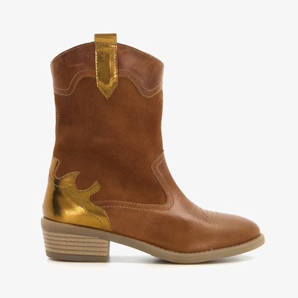 GROOT meisjes western boots cognac