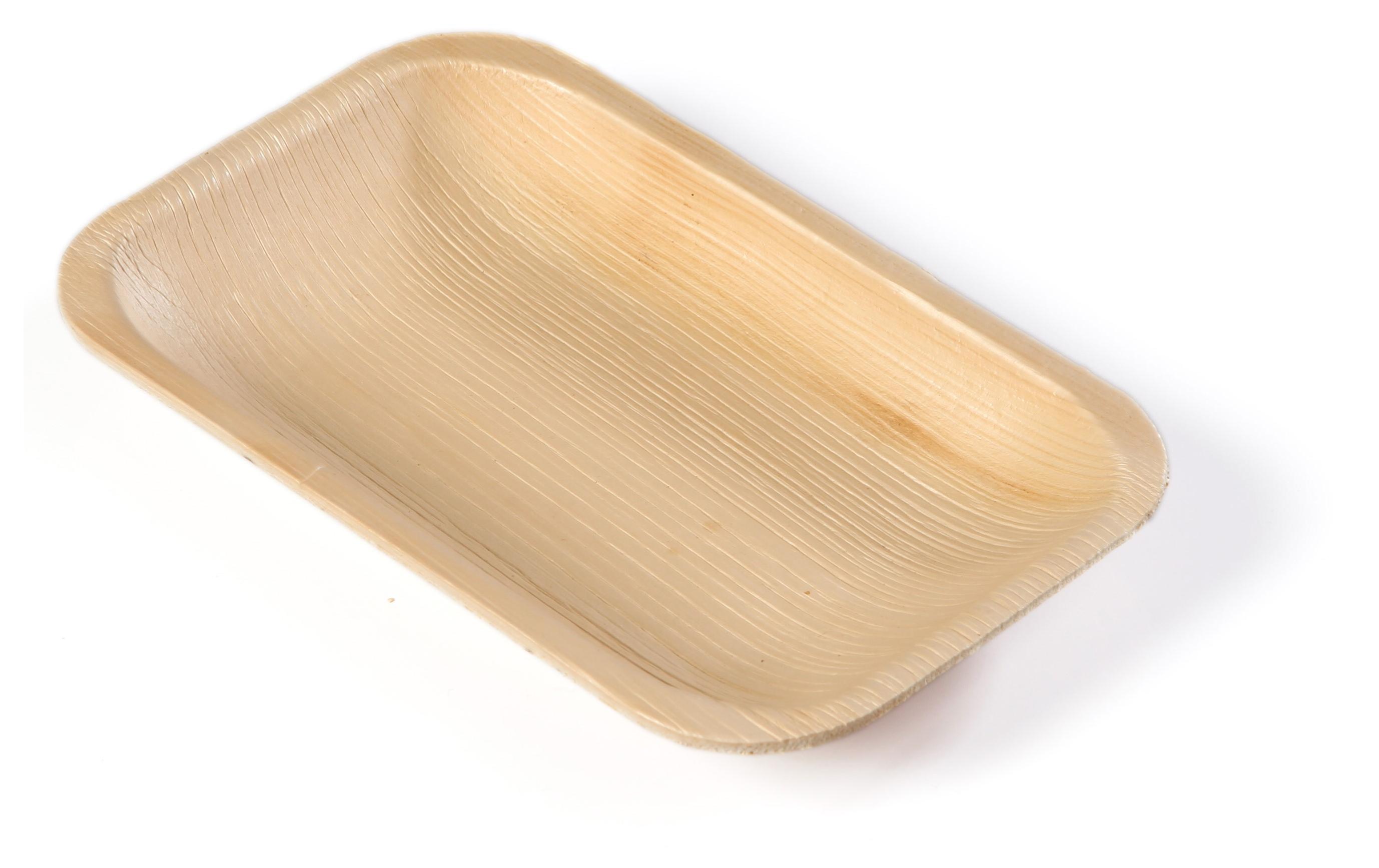 Einwegteller Palm 12.5 cm x 20 cm, 20 StückRechteckige Einweg-Teller