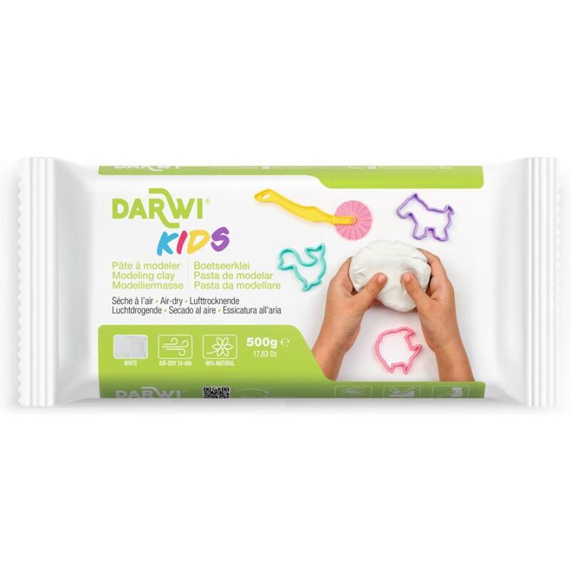 DARWI Pain de 500 g de pâte auto-durcissante KIDS blanche - Blanc