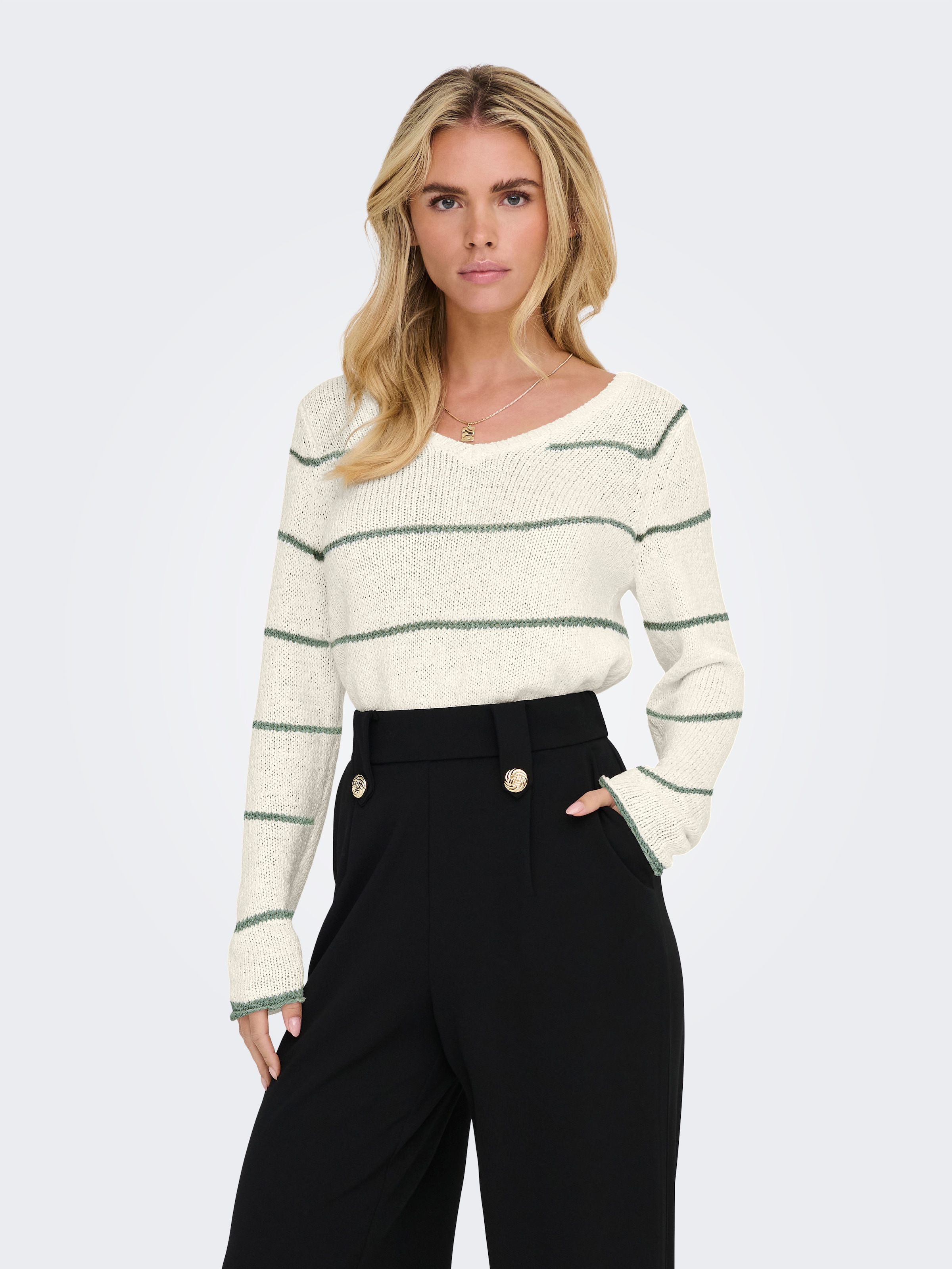 ONLY V-Ausschnitt-Pullover »ONLGEENA L/S V-NECK KNT NOOS«