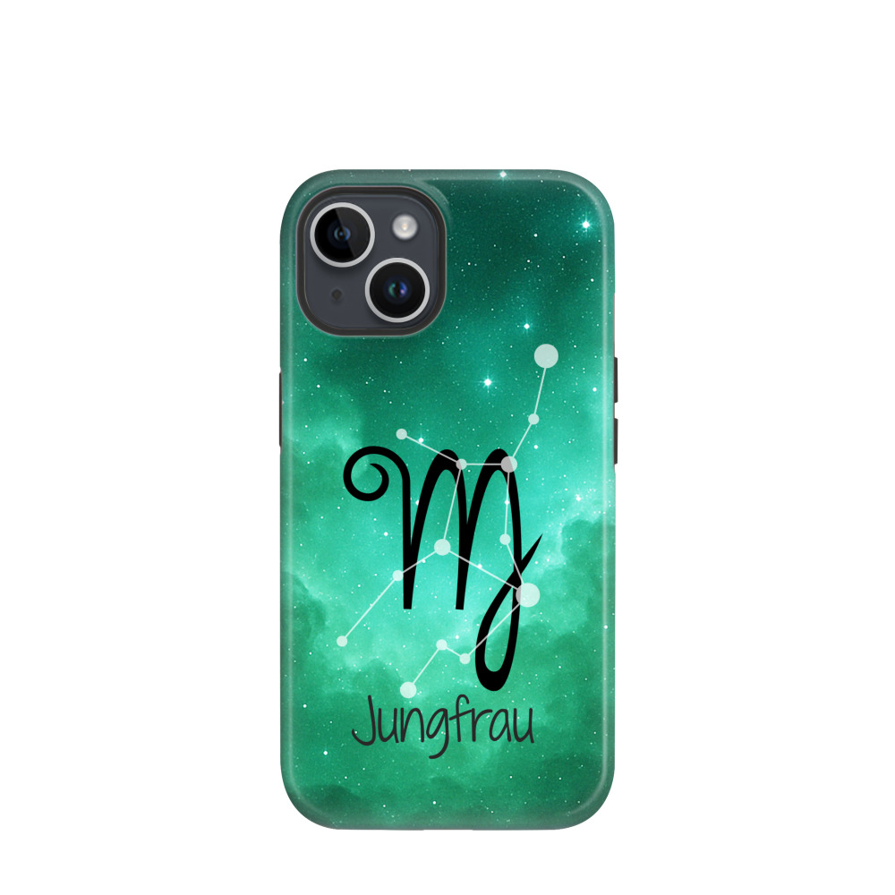 iPhone 14 Hybrid (Kunststoff / Gummi) Hülle Jungfrau 2 - Grün