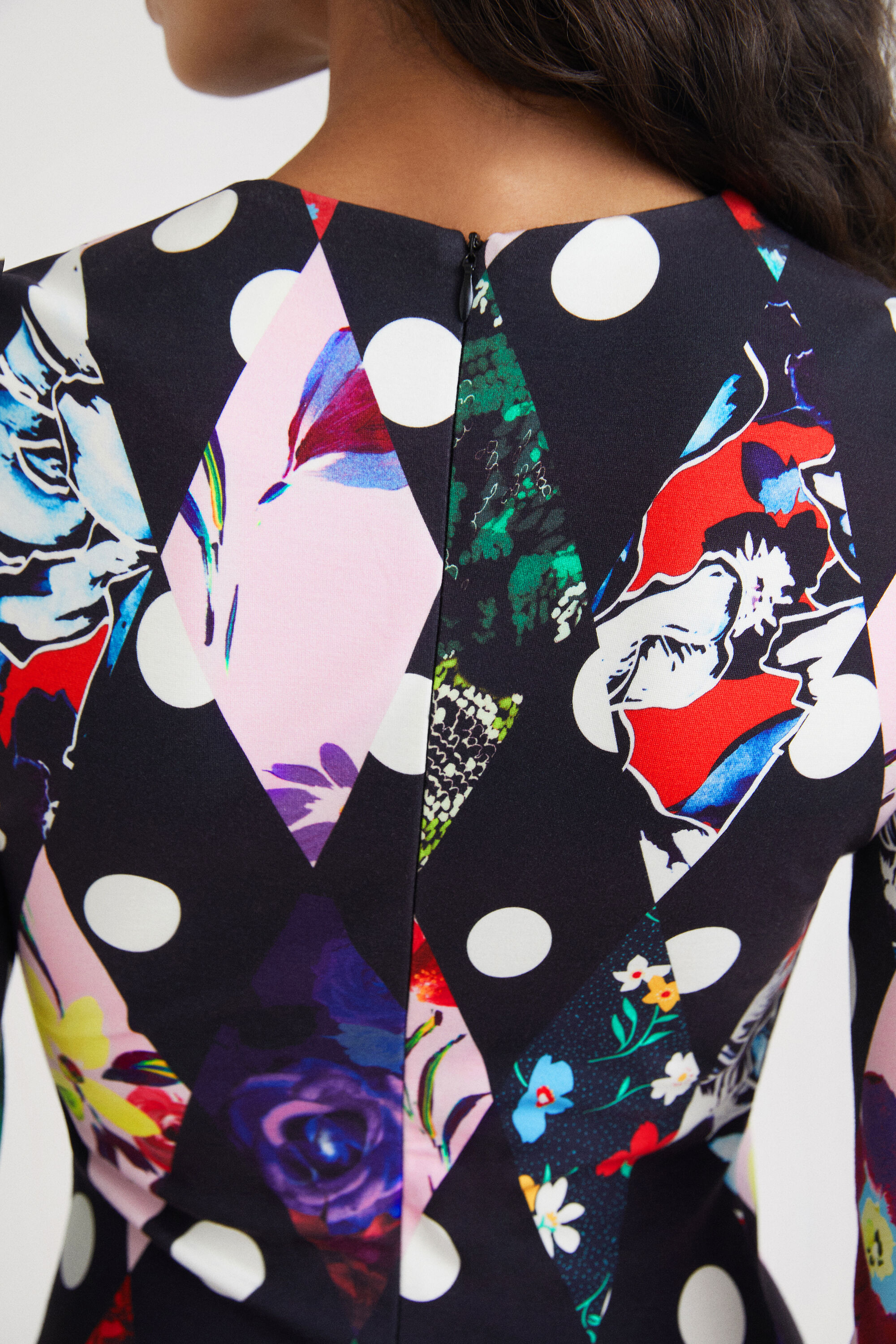 Robe slim courte losanges