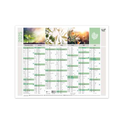 Quo Vadis Equology - Calendrier recyclé 7 mois par face - 33,5 x 43 cm