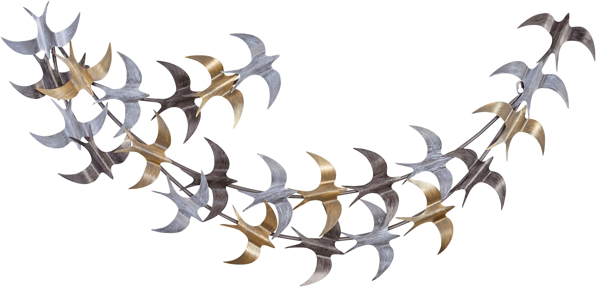 HOFMANN LIVING AND MORE Wanddekoobjekt aus Metall, metallicfarben, Motiv Vogelschwarm