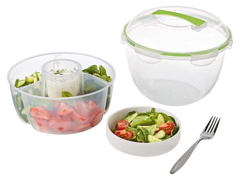 Saladekom, met 3 vakjes, kliksluiting