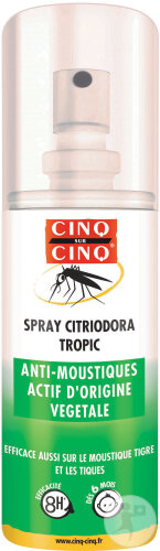 Cinq Sur Cinq Spray Citriodora Anti-Moustiques Actif D'Origine Végétale 100ml