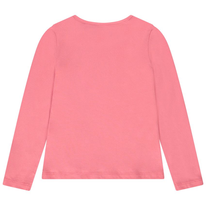 T-shirt manches longues en jersey print fantaisie pour fille - Fuchsia