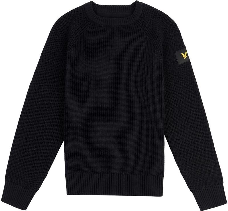 Lyle And Scott Heavy Raglan Crew Casaul Winterjas Jongens Zwart 140