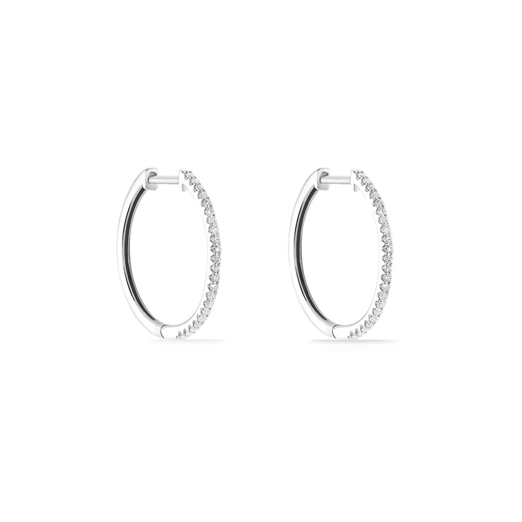 Créoles Aryanna Rondes Or Blanc Diamant