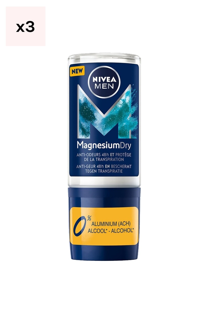 Déodorants bille anti-odeurs 48h - Magnesium Dry - Homme - 3 x 50 ml