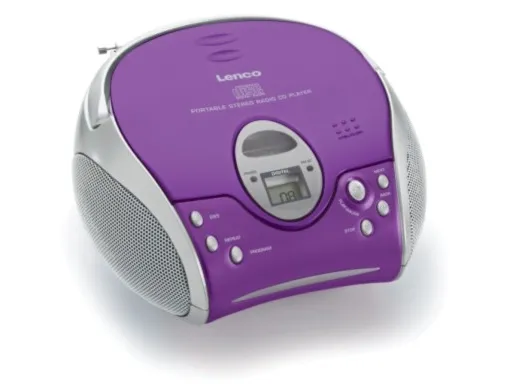 Lenco SCD-24, 1,88 kg, Lilla, Sølv, Bærbar CD-afspiller