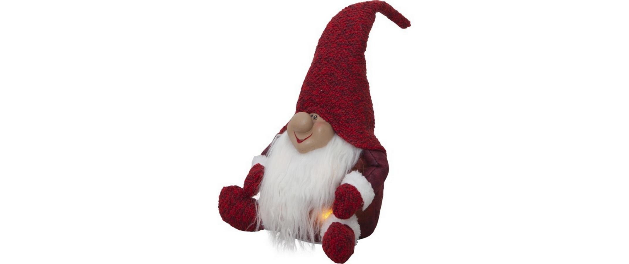 LED-Figur Wichtel, 4 LED, 34 cm, RotWichtelmännchen mit Licht