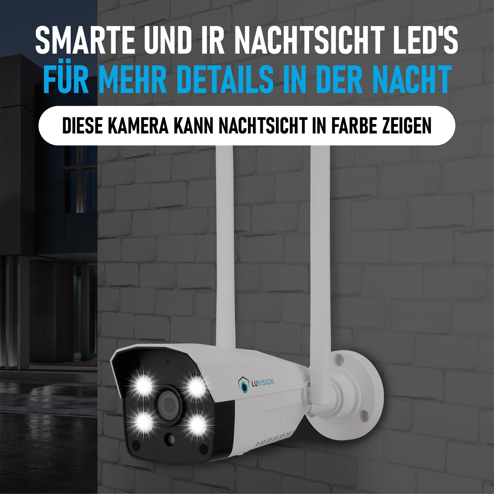 LUVISION 4G / LTE Spotlight 3MP IP Überwachungskamera Kamera mit SIM Mobilfunk Karte Sirene Outdoor