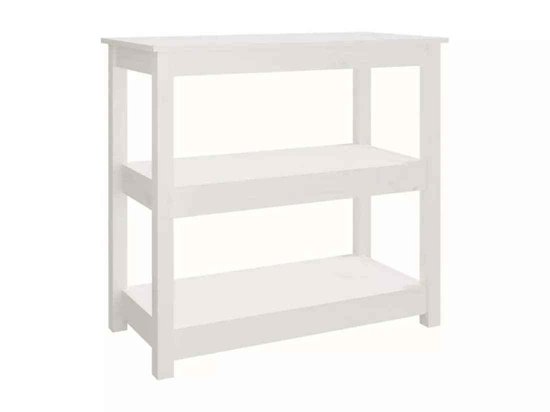 Table console Blanc 80x40x74 cm Bois massif de pin