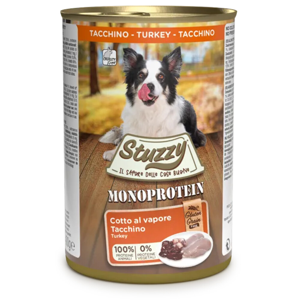 6x Stuzzy Hondenvoer MonoProtein Kalkoen400 gr