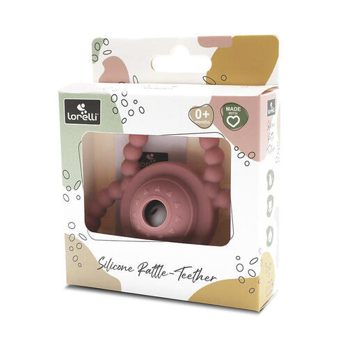 Hochet de dentition en silicone Rose - LORELLI