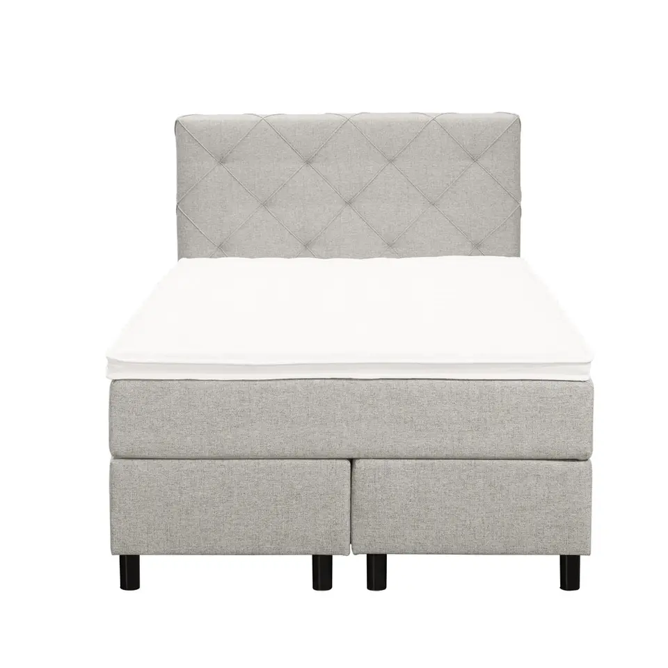 Boxspring Liv geruit - ecru - 120x200 cm - ronde poot