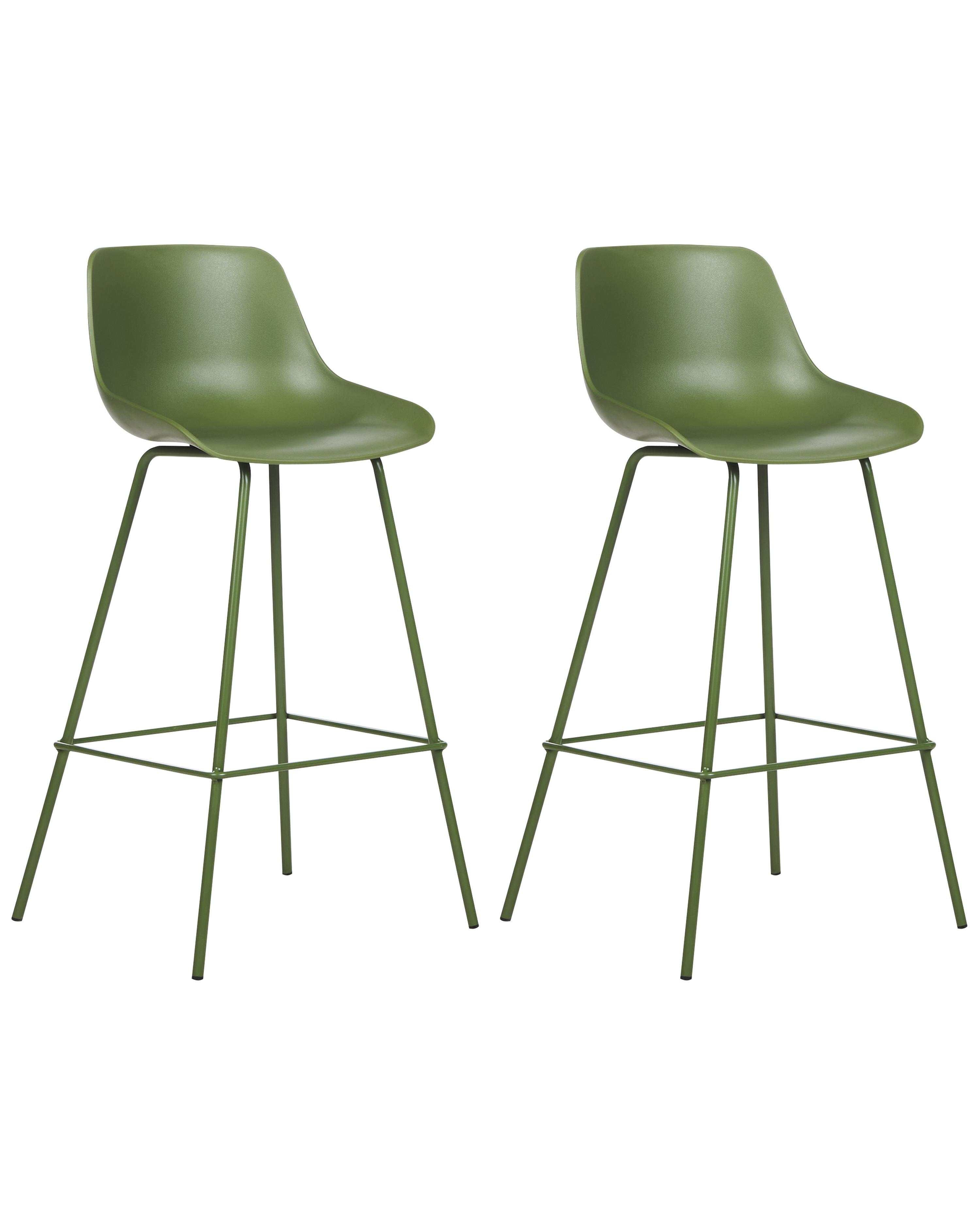 Set van 2 barstoelen EMMET Groen