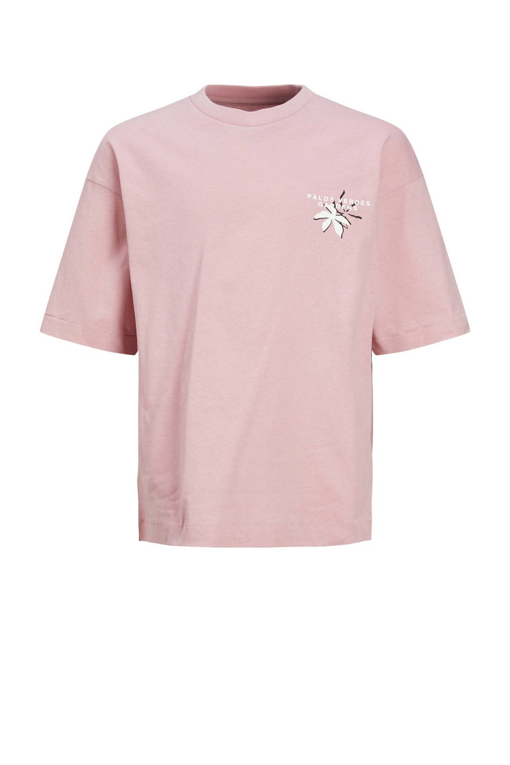 JACK & JONES T-shirt JORFARO met backprint zachtroze