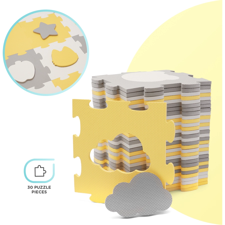 Kinderkraft Puzzlematte LUNO SHAPES, gelb