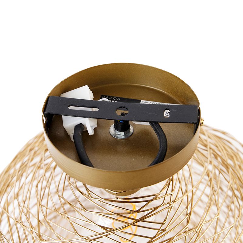 Design plafondlamp goud staal - Sarella