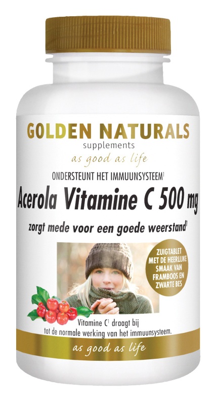 Golden Naturals Acerola Vitamine C 500mg 100 zuigtabletten