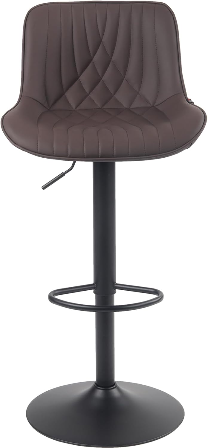 YOUTASTE 1er Barhocker, Drehbar Barstuhl mit Lehne, Höhenverstellbar aus PU-Leder, 360° Drehstuhl, Moderner Bar Hocker Küchenhocker Bar Stool, Braun