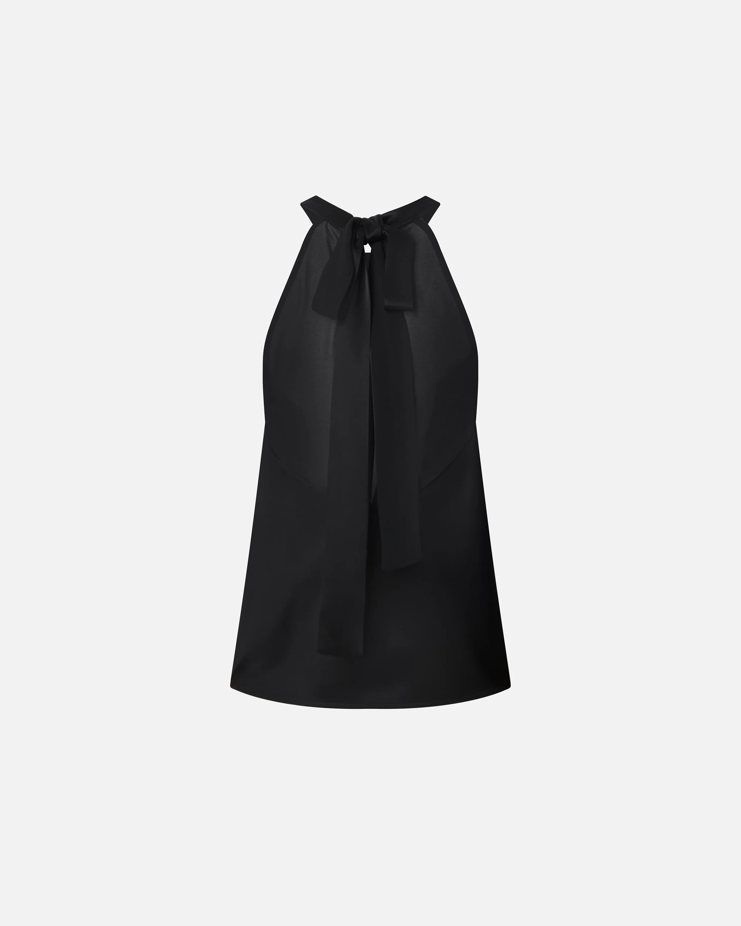 Top avec nœud et crêpe georgette | Noir
